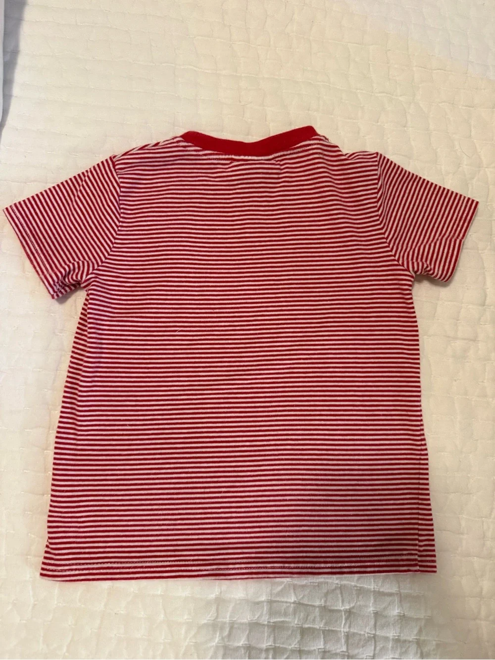Red & White Striped Shirt with monogram pig